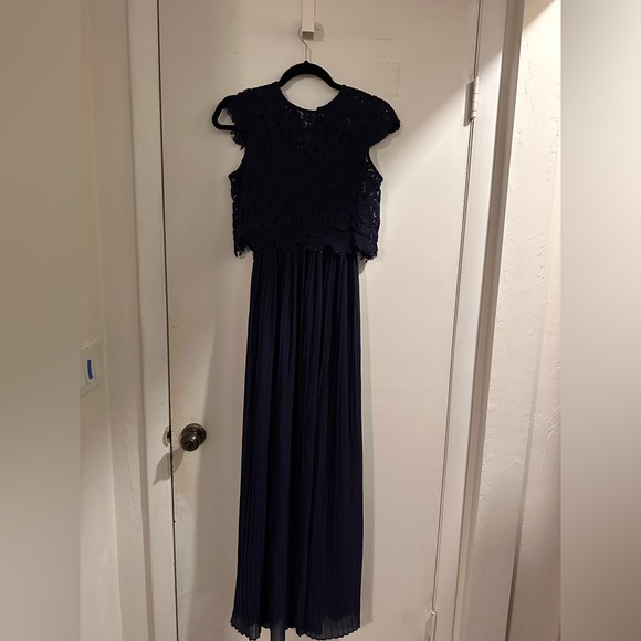 H&M maxi dress navy with lace cover - Picture 4 of 8